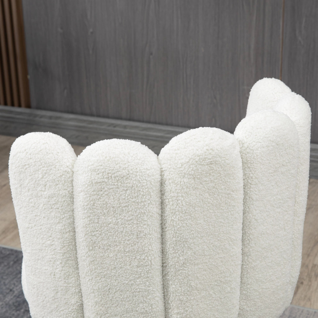 Sgabello da bar con poggiapiedi ¨C zephmum ¨C tessuto effetto lana, nero e crema, 65 cm