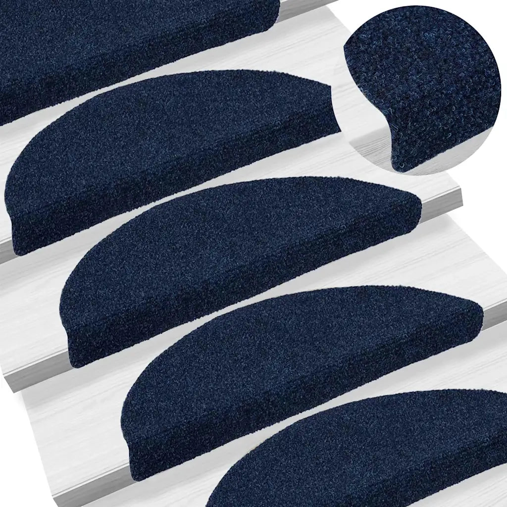 Tappetini per scale autoadesivi 20 pz 56x17x3 cm blu navy semicircolari 3365677
