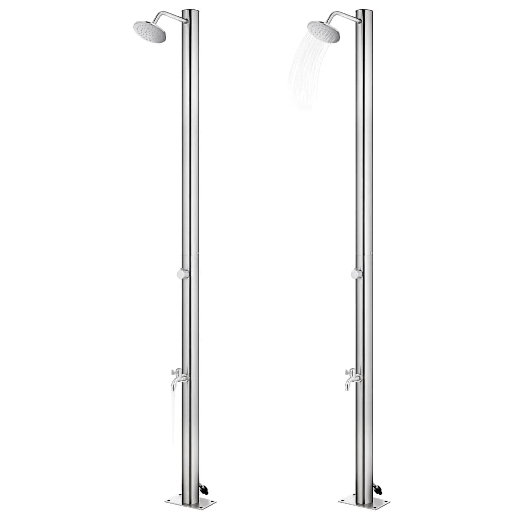 Doccia da giardino con base 220 cm acciaio inox grigio 02_0042039
