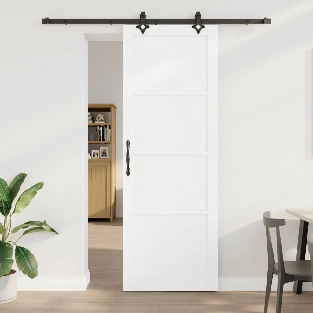 Porta scorrevole Bianco e Nero 83 x 232 cm 3445518