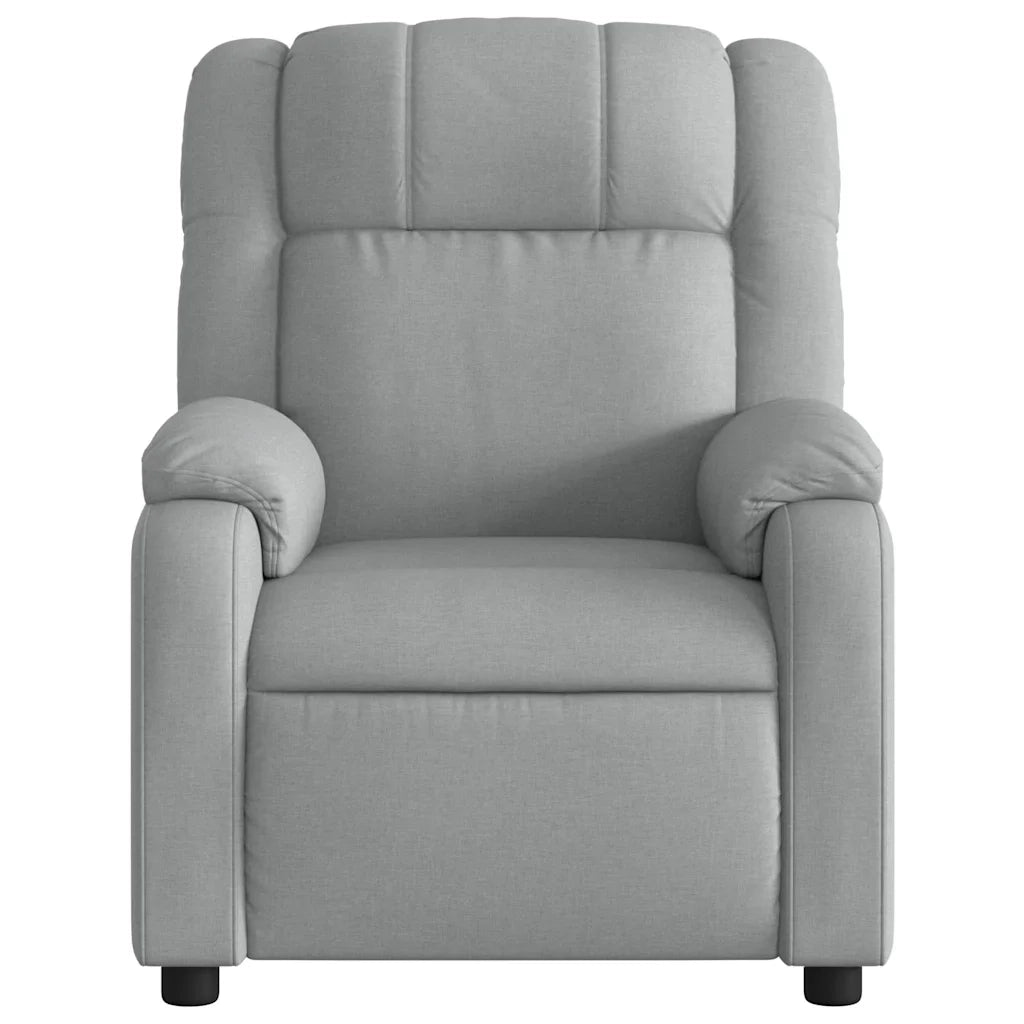 Poltrona | Sedia Relax Reclinabile in Tessuto Grigio Chiaro