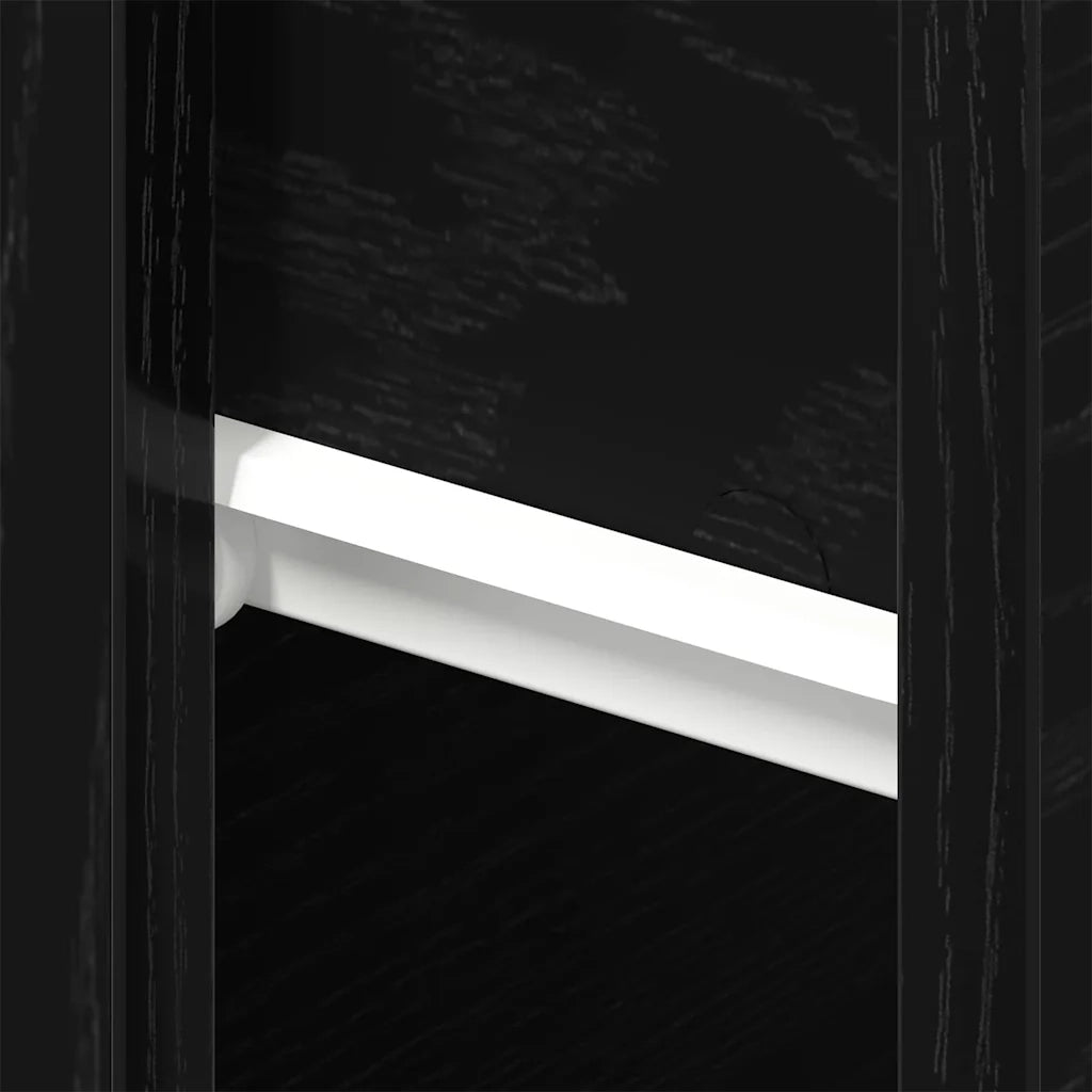 Armadio da Notte Rovere Nero 46 x 30 x 30 cm Legno multistrato 862734