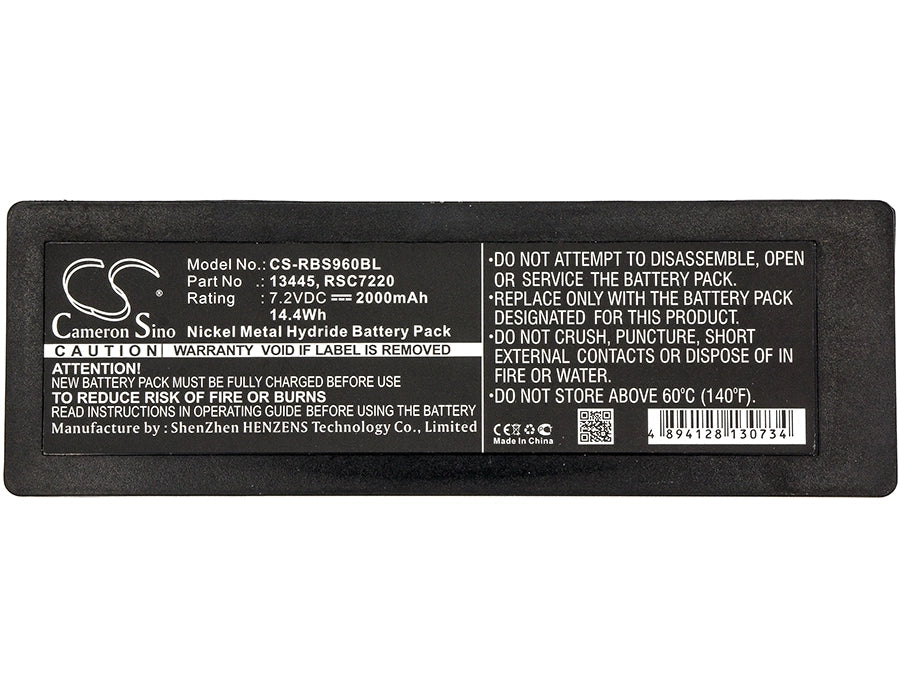 BATTERIA COMPATIBILE SCANRECO RBS960BL NiMH 7,2V 2000 mAh