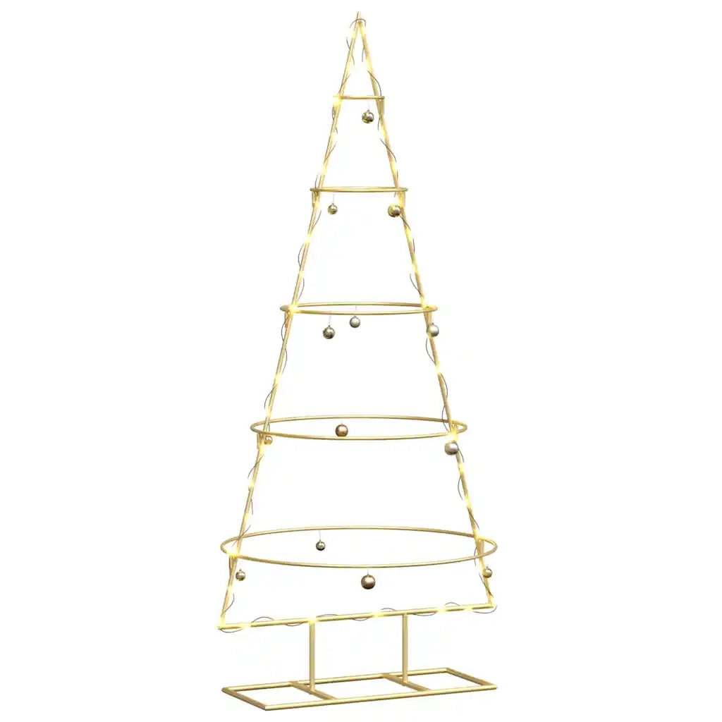 Albero di Natale in metallo con supporto Oro 125 cm 42019153