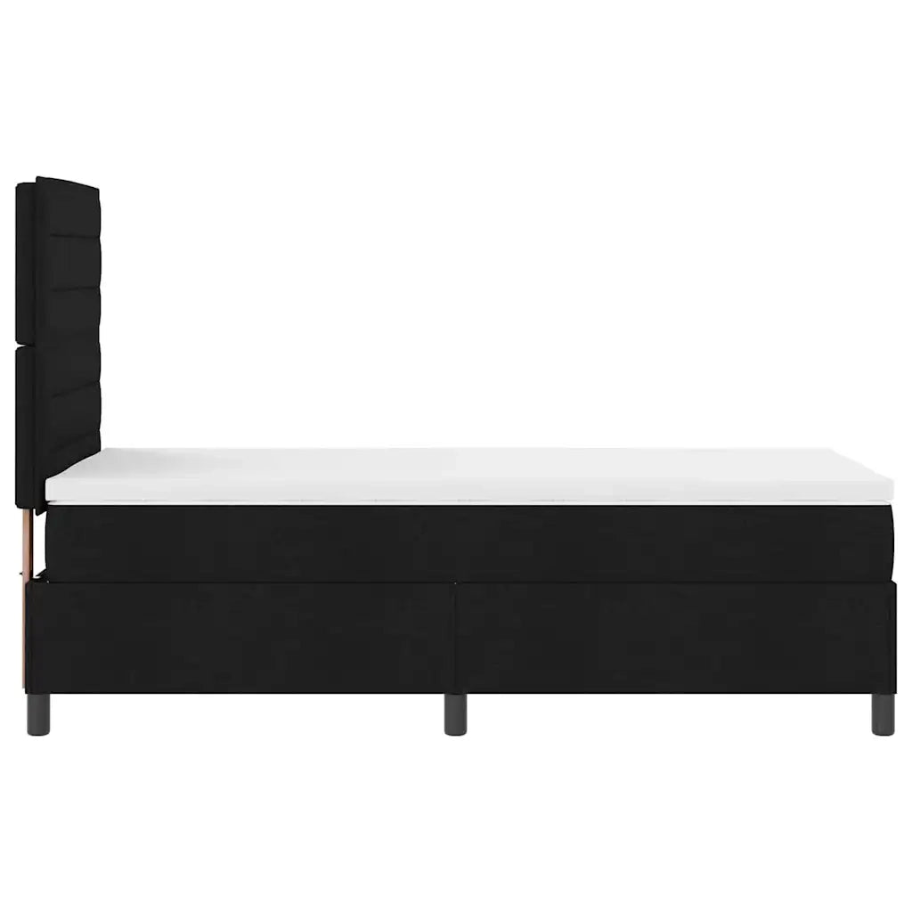 Letto a molle con materasso Nero 90 x 190 cm Tessuto 3339275