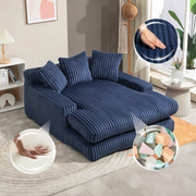 Divano letto moderno - Zephmum- 3 cuscini morbidi blu marino