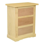 Comodino classico 3 cassetti in legno grezzo 60x35x64 - Mobili 2G