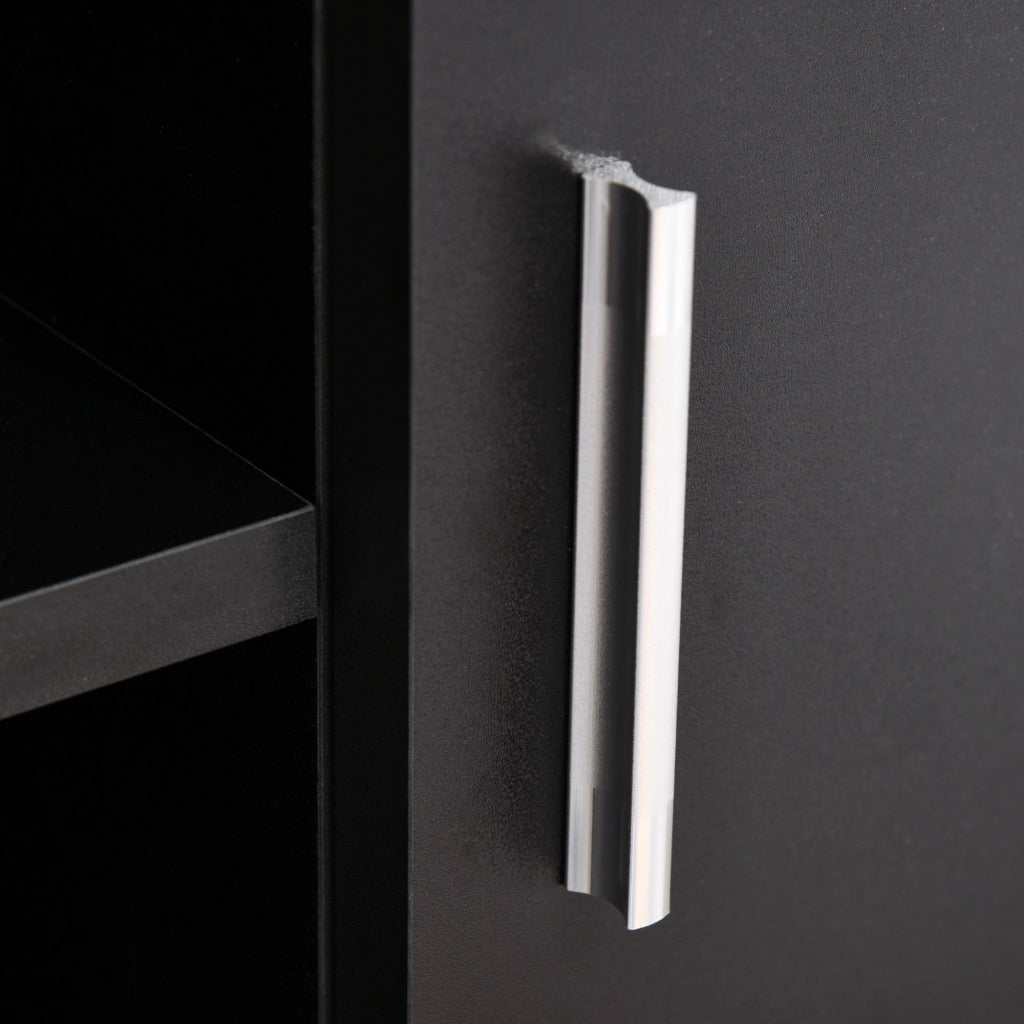 Mobile TV Classico con 2 Ripiani e 2 Ante Nero ¨C Minimal ¨C 120x30x50 cm