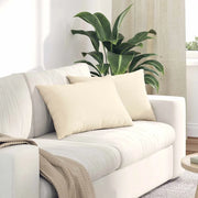 Cuscini da Divano 2 pz-Set di 2 Cuscini per Sofa Crema 60 x 40 cm Tessuto in Cords 705612