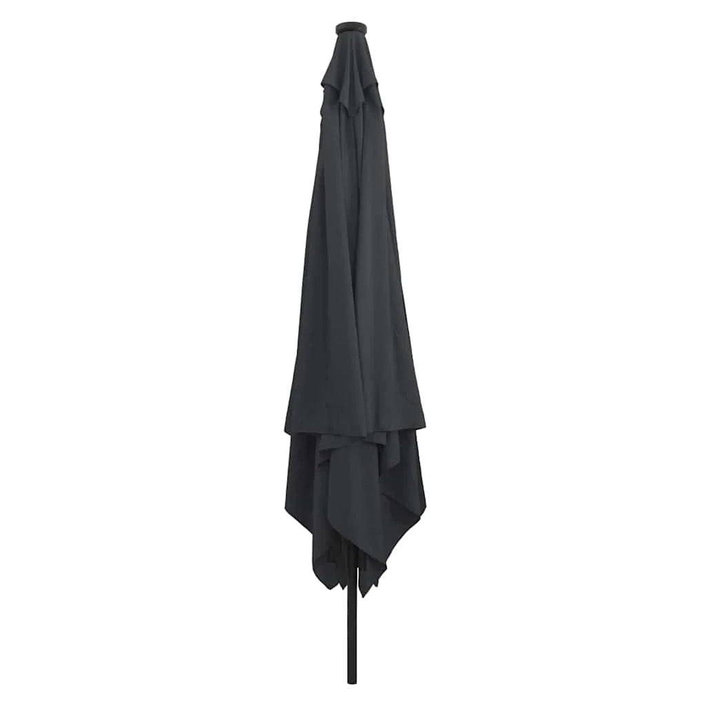 Ombrellone da giardino pieghevole moderno 295 x 295 x 245 cm atmosfera accogliente con LED poliestere antracite 02_0058805