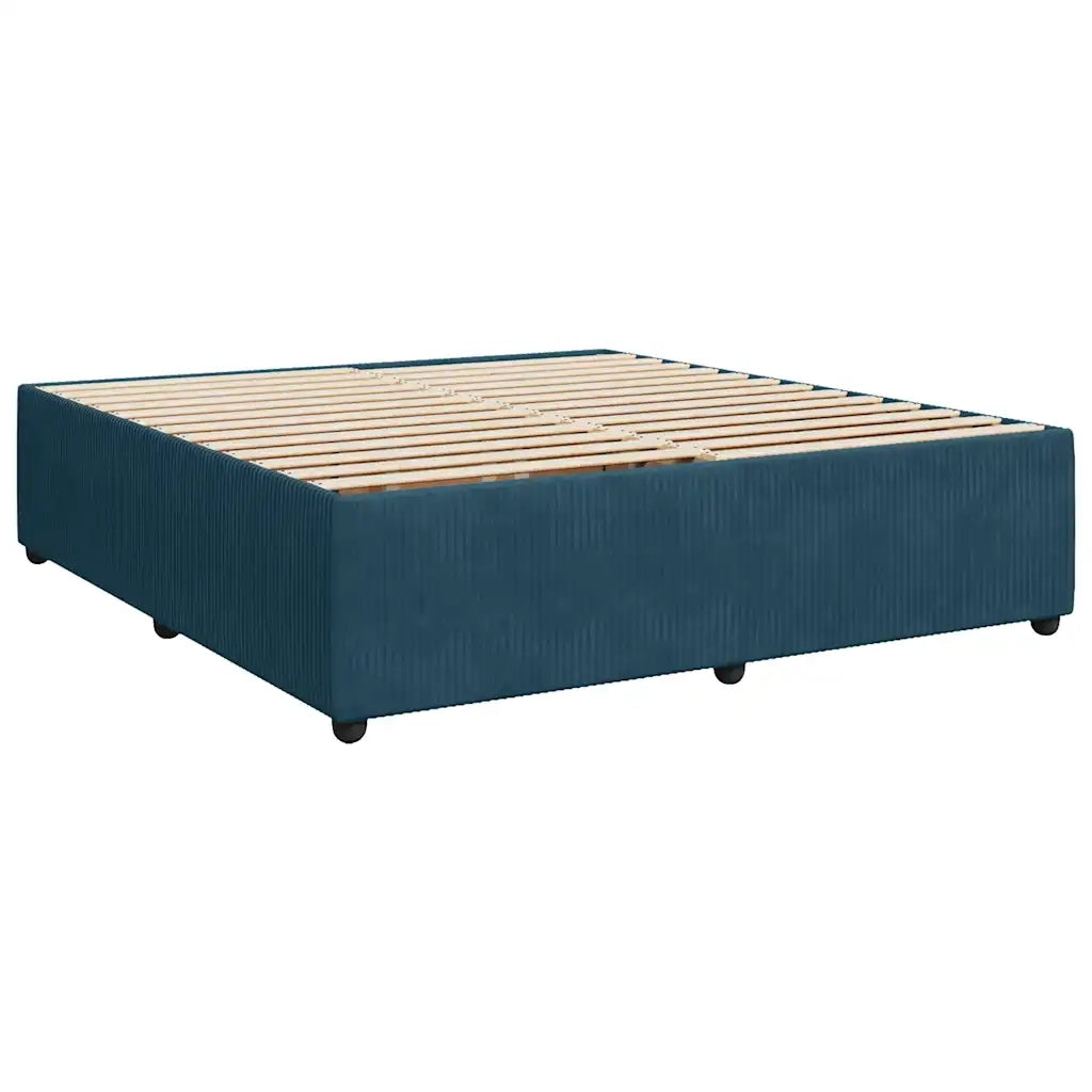 Giroletto a Molle con Materasso Blu 200x200 cm in Velluto 3287828
