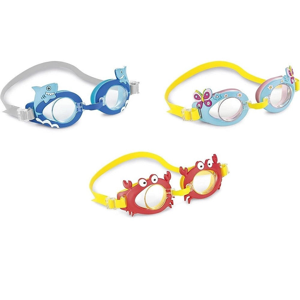 Trade Shop - Occhialini Da Nuoto Piscina Fun Bimbo 3-8 Anni Animali Modello Assortito 55610 -