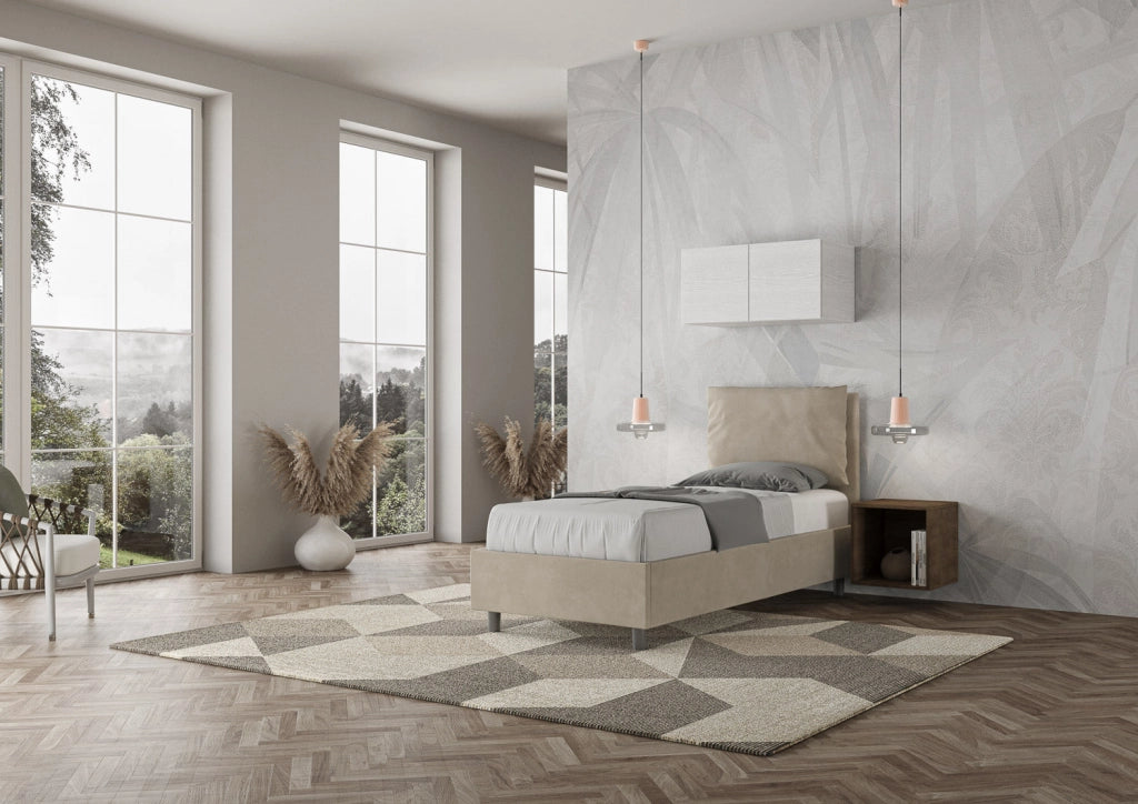 Letto Singolo 80x190 cm con Rete Antea Sabbia