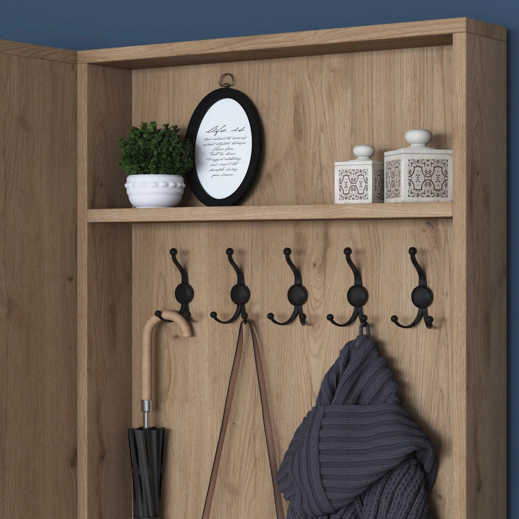 Rezzato, Mobile da Ingresso 5 Ripiani, 120x36x183h cm Bianco