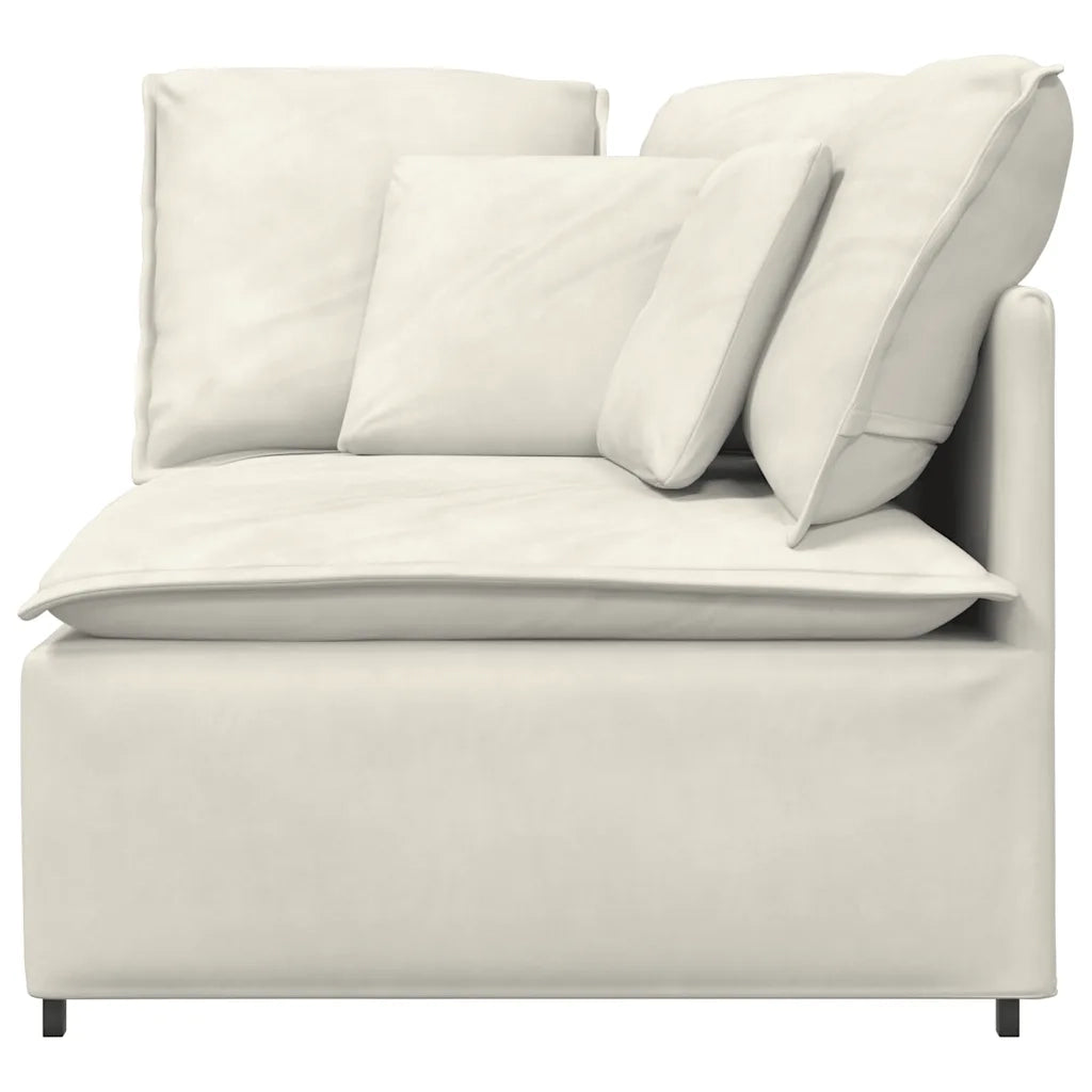 Modulo Angolare Divano Modulare con Cuscini Crema 100 cm 4104466