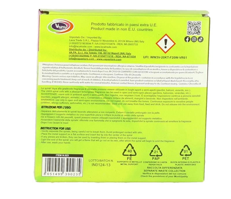 MAURY'S SPIRALI CITRONELLA 10 PEZZI
