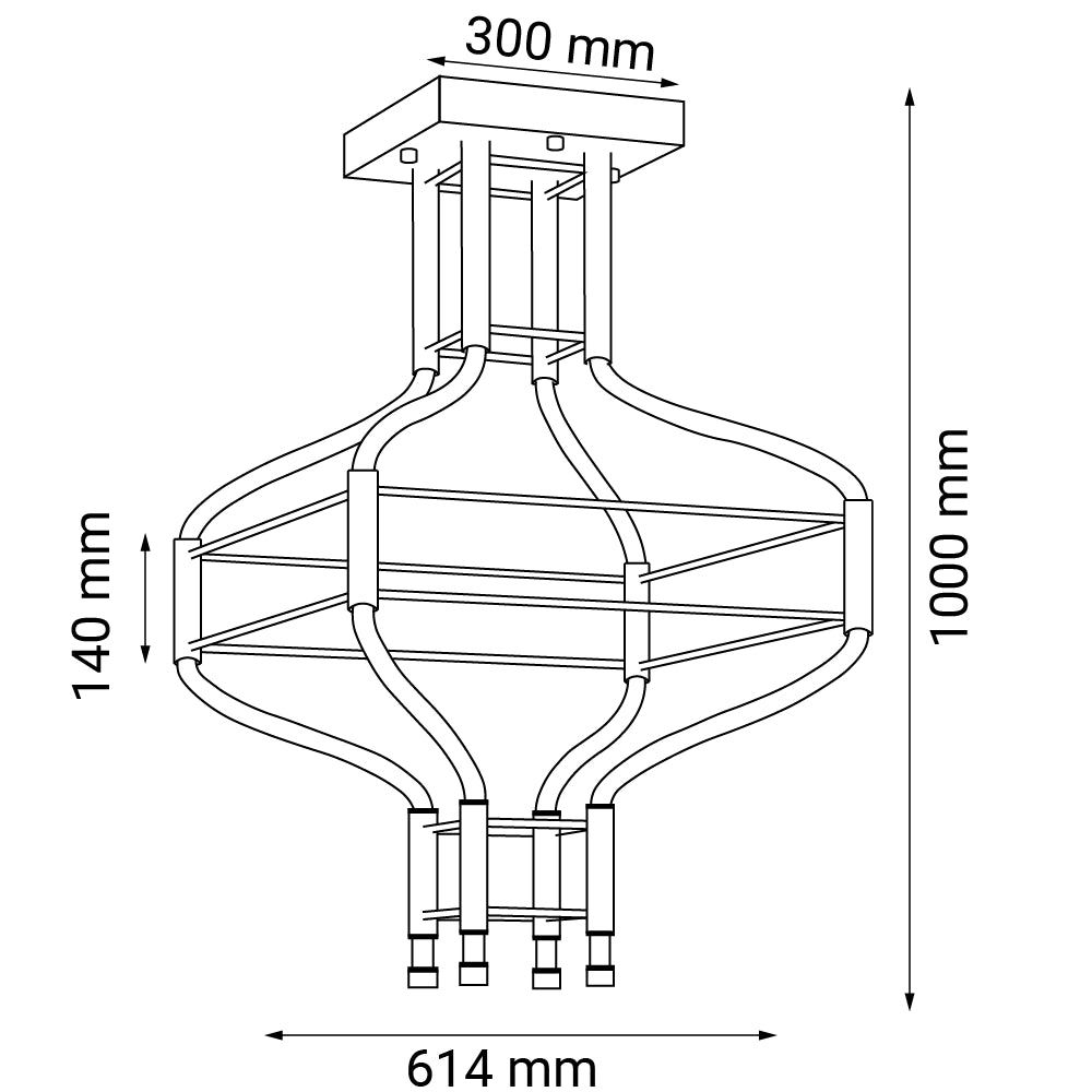 Lampada a sospensione LED ALHA 94W 3000K nera telecomando