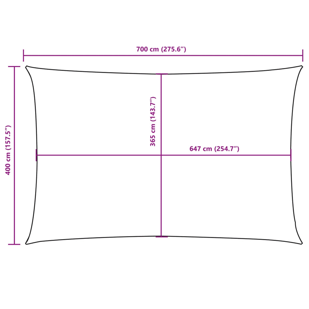 Parasole a vela | Telo Ombra | Vela da ombra Oxford Rettangolare 4x7 m Verde Scuro