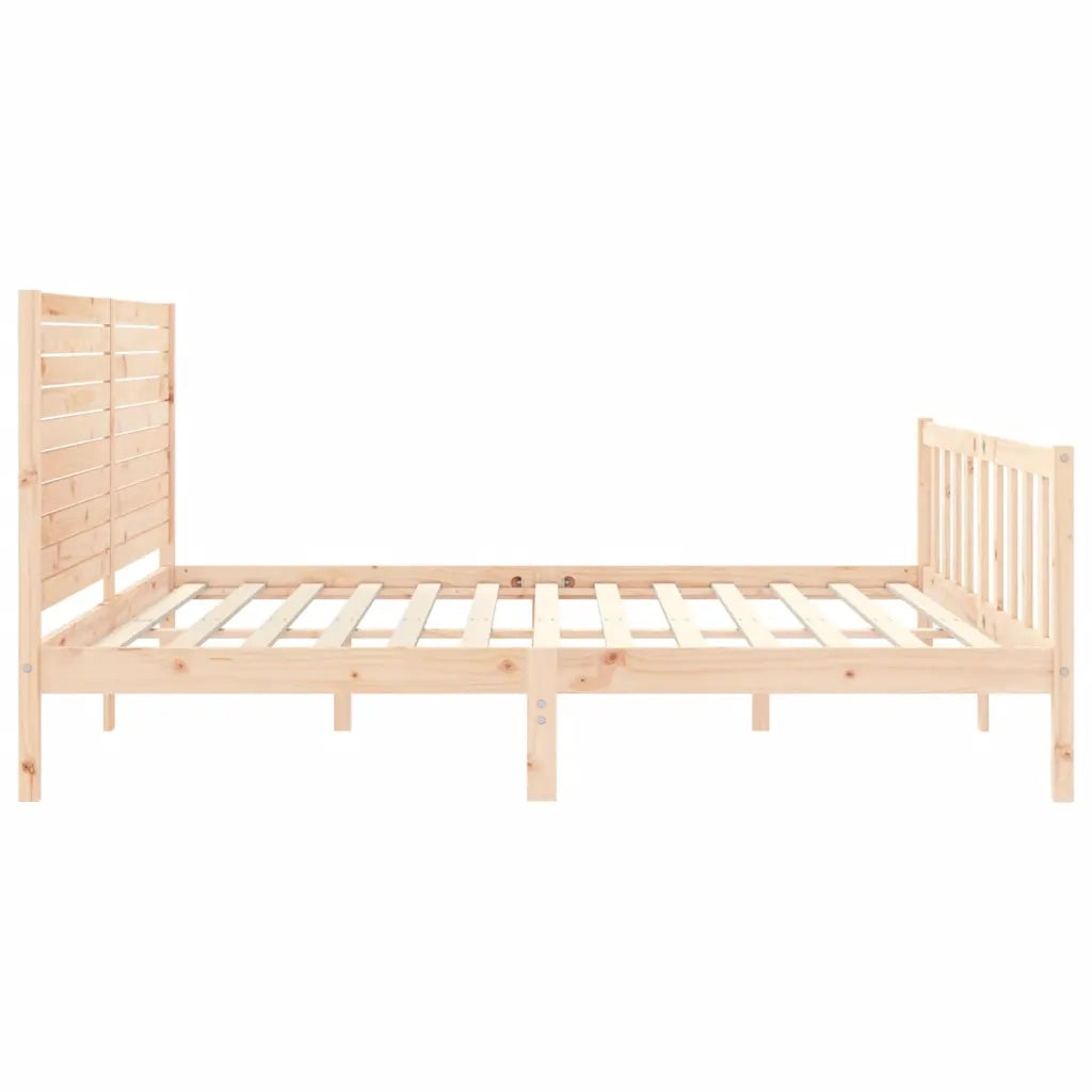 Giroletto con Testiera Super King Size-Struttura Letto in Legno Massello 282685