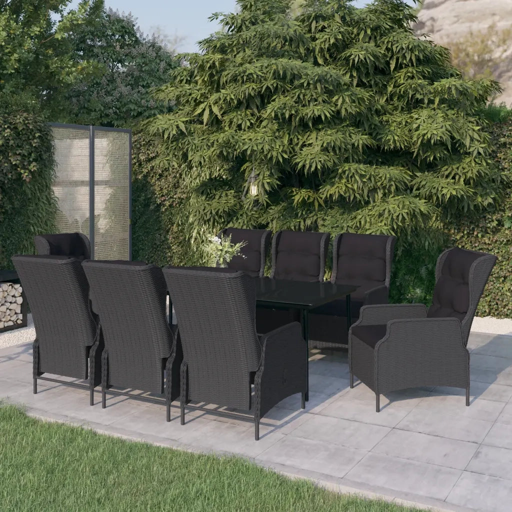 Set Mobili da Pranzo per Giardino 9 pz Grigio Scuro 3099660