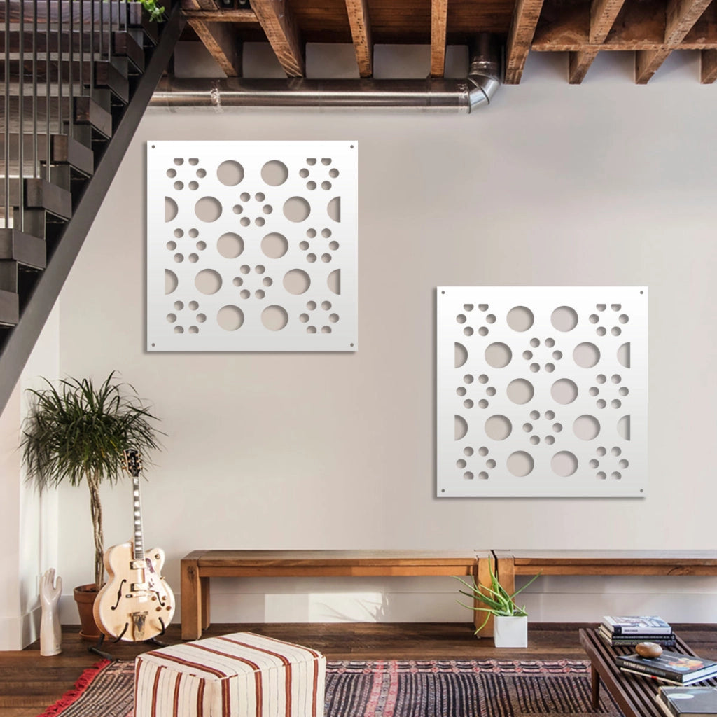 POINTS - Pannello in PVC traforato - Parasole Colore: bianco, Misura: 98x98 cm