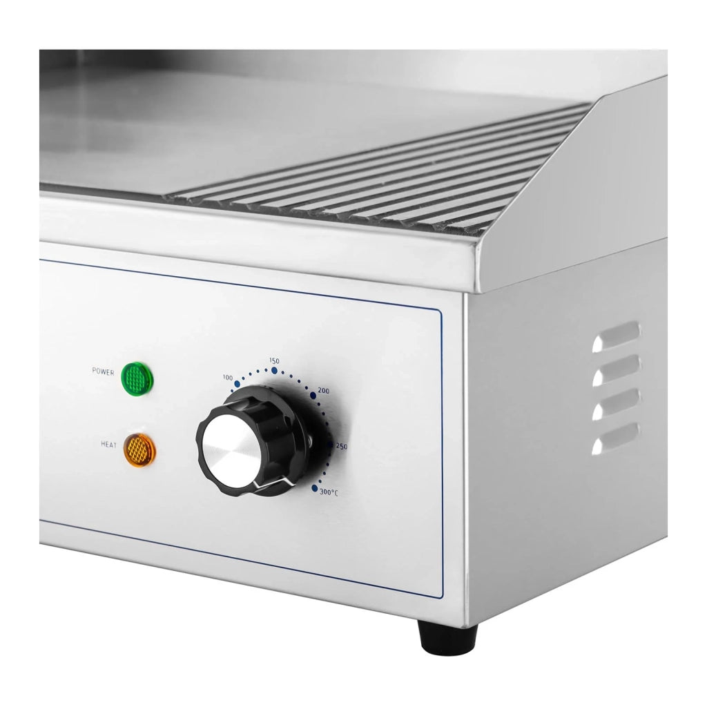 Piastra elettrica professionale con piastra di cottura da 3000 watt e grill (548 x 350 mm piastra in ferro liscia e rigata) 14_0004059
