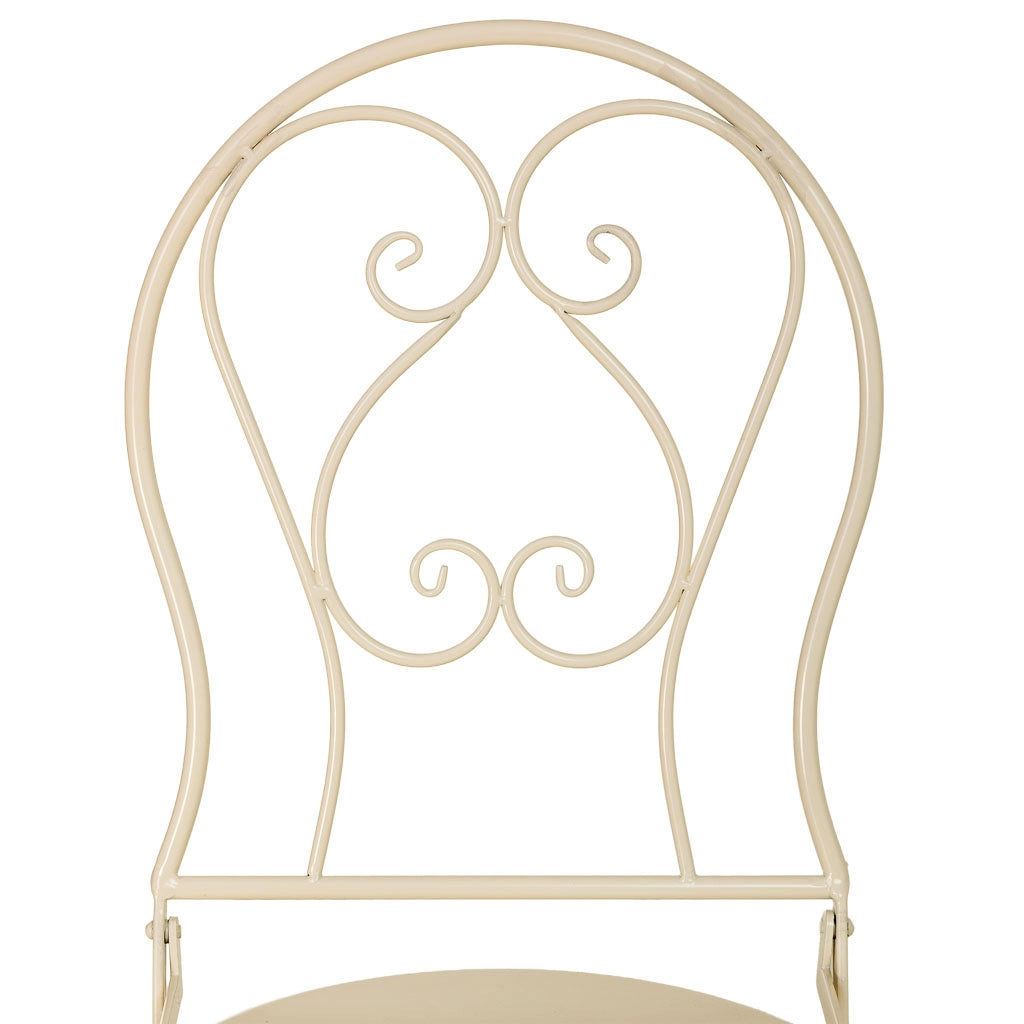 Sedia in ferro battuto beige 38x46x90h cm