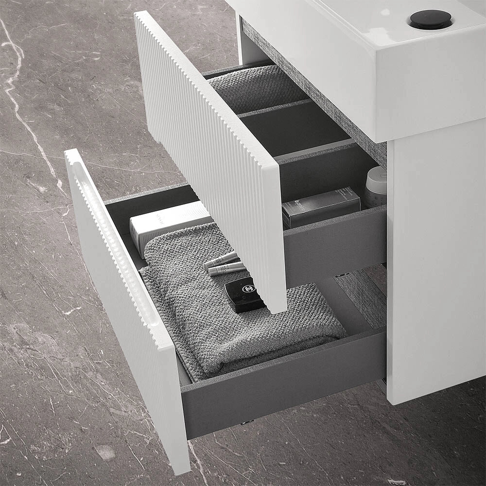 Mobile bagno sospeso cannettato 60 cm bianco opaco Bali