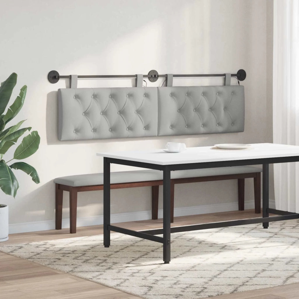 Testiera | Testata sospesa Con luce LED Grigio Nuvola Tessuto