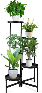 Supporto a 5 Livelli in Metallo Nero - Ideale per Giardino, Terrazza, Salotto
