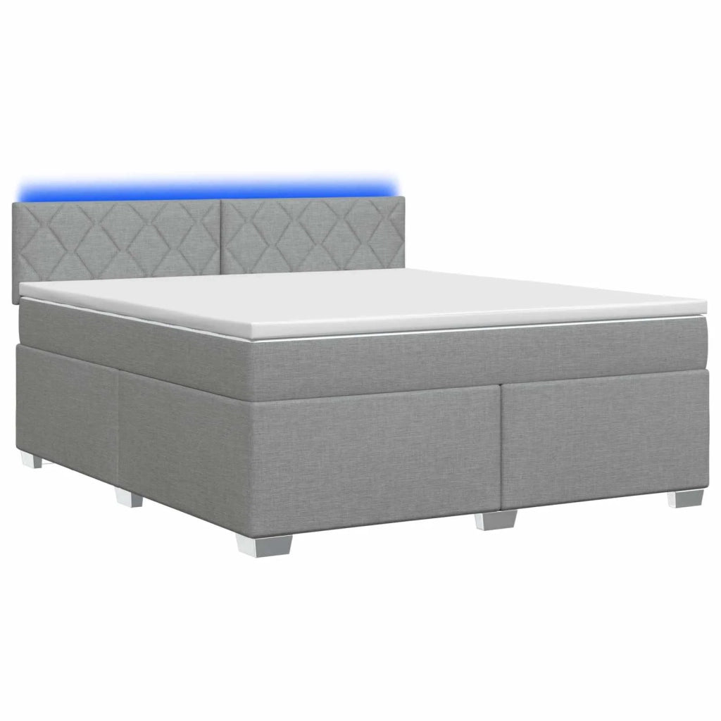 Letto con Box Spring, Materasso e LED Grigio Chiaro Tessuto 3451966