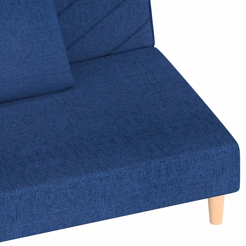 Divano Letto a 2 Posti con 2 Cuscini-Sofa Letto 2 Posti-Daybed Blu in Tessuto 397394