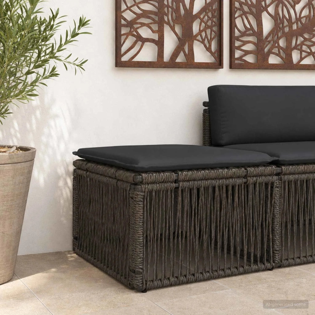 Poggiapiedi Grigio polyrattan 42026723