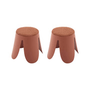 Set 2 sgabelli impilabili per bambini in bouclé testurizzato,