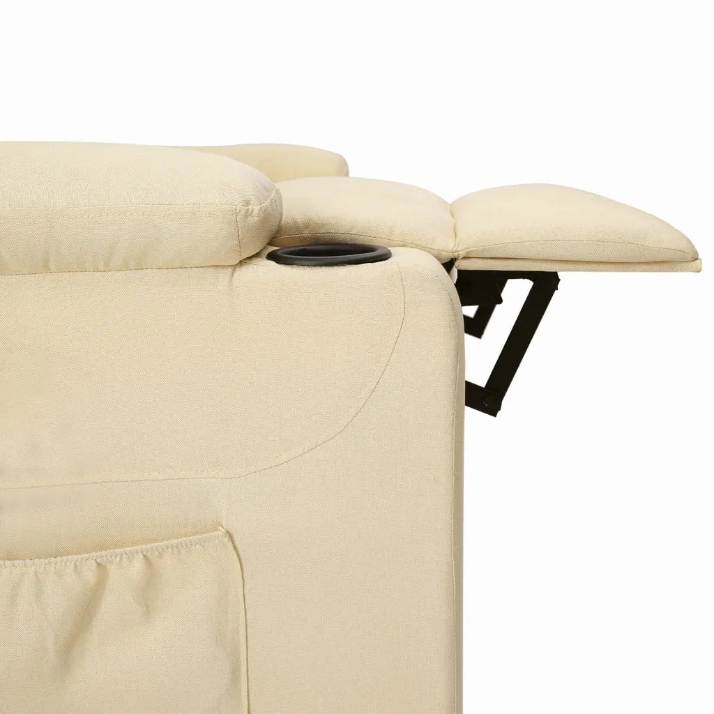 Poltrona | Sedia Relax Reclinabile in Tessuto Crema