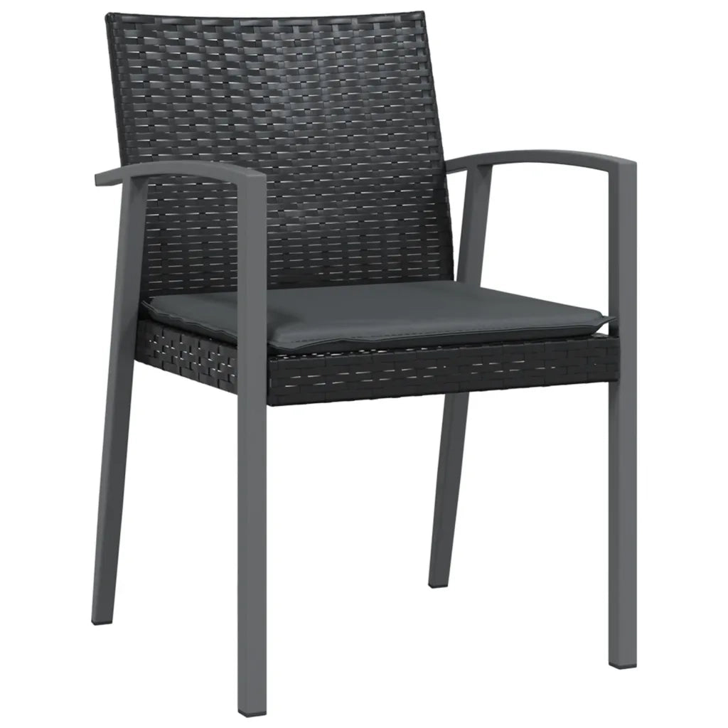 Set Pranzo da Giardino 5pz con Cuscini in Polyrattan e Acciaio 3186988