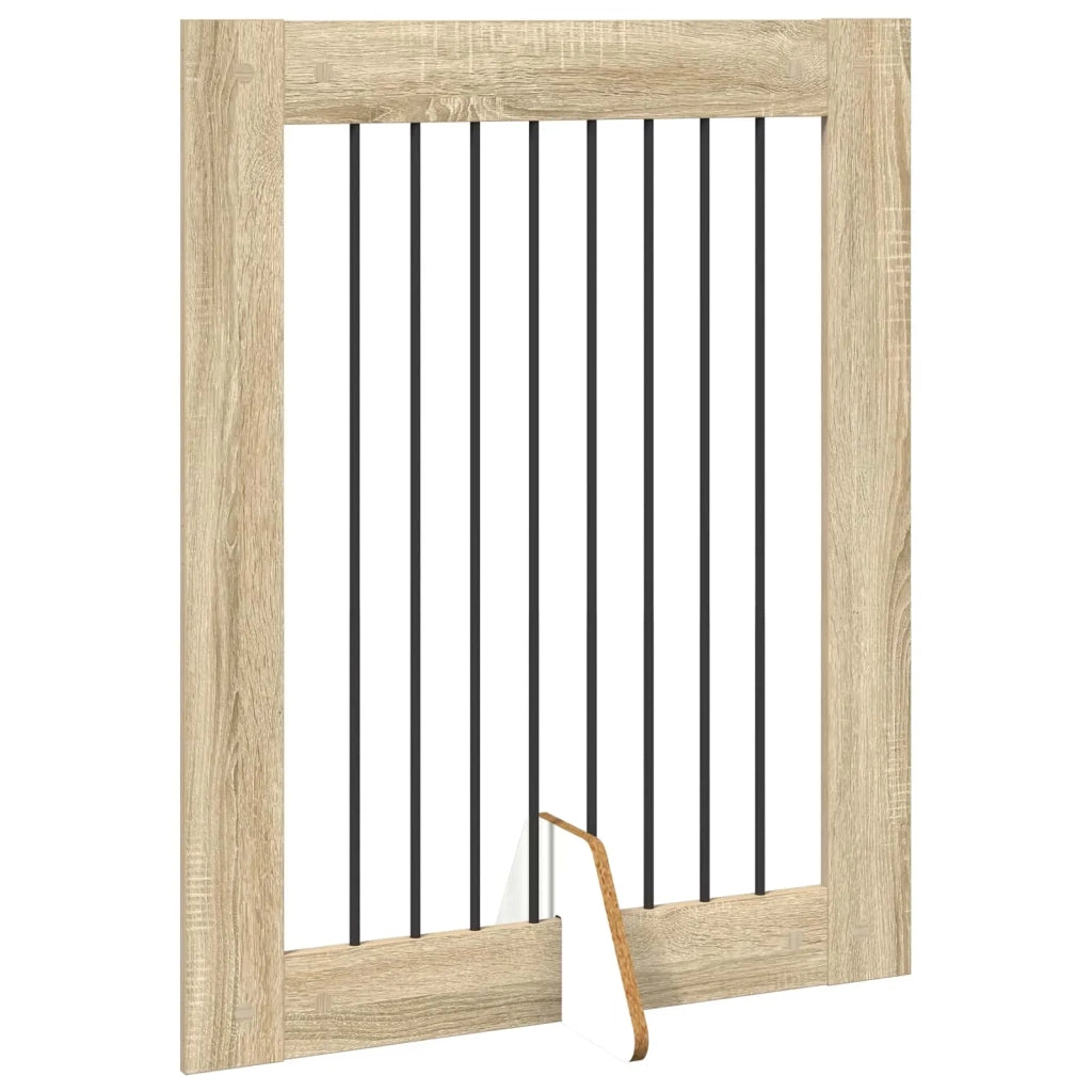 Cancello per cani pieghevole con supporti 2 pz Rovere Sonoma 892038