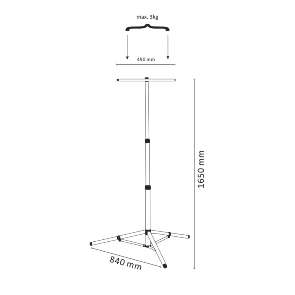 Treppiede universale per fari 165 cm giallo Polux 306470