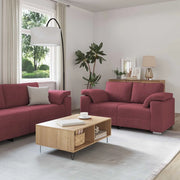 Divano 3 pcs Rosso Vento 219 x 80 x 82 cm Tessuto misto lino 3324661