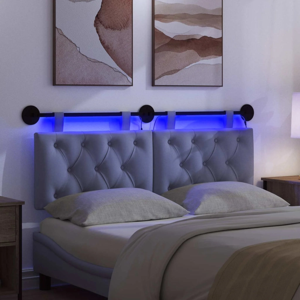 Testiera sospesa Con luce LED Blu jeans Tessuto 3424636