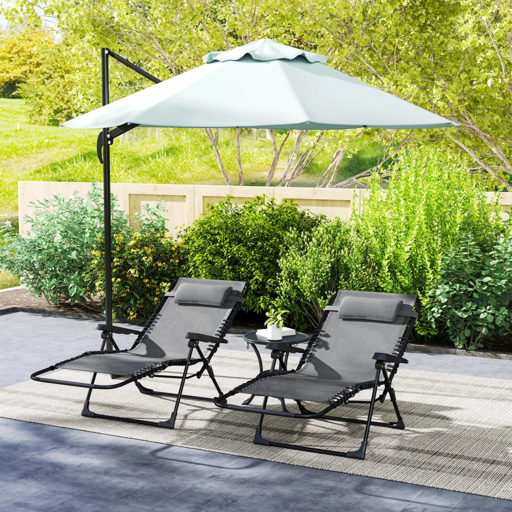 Lettino da sole pieghevole ¨C Minimal ¨C Grigio 90x65x112 cm