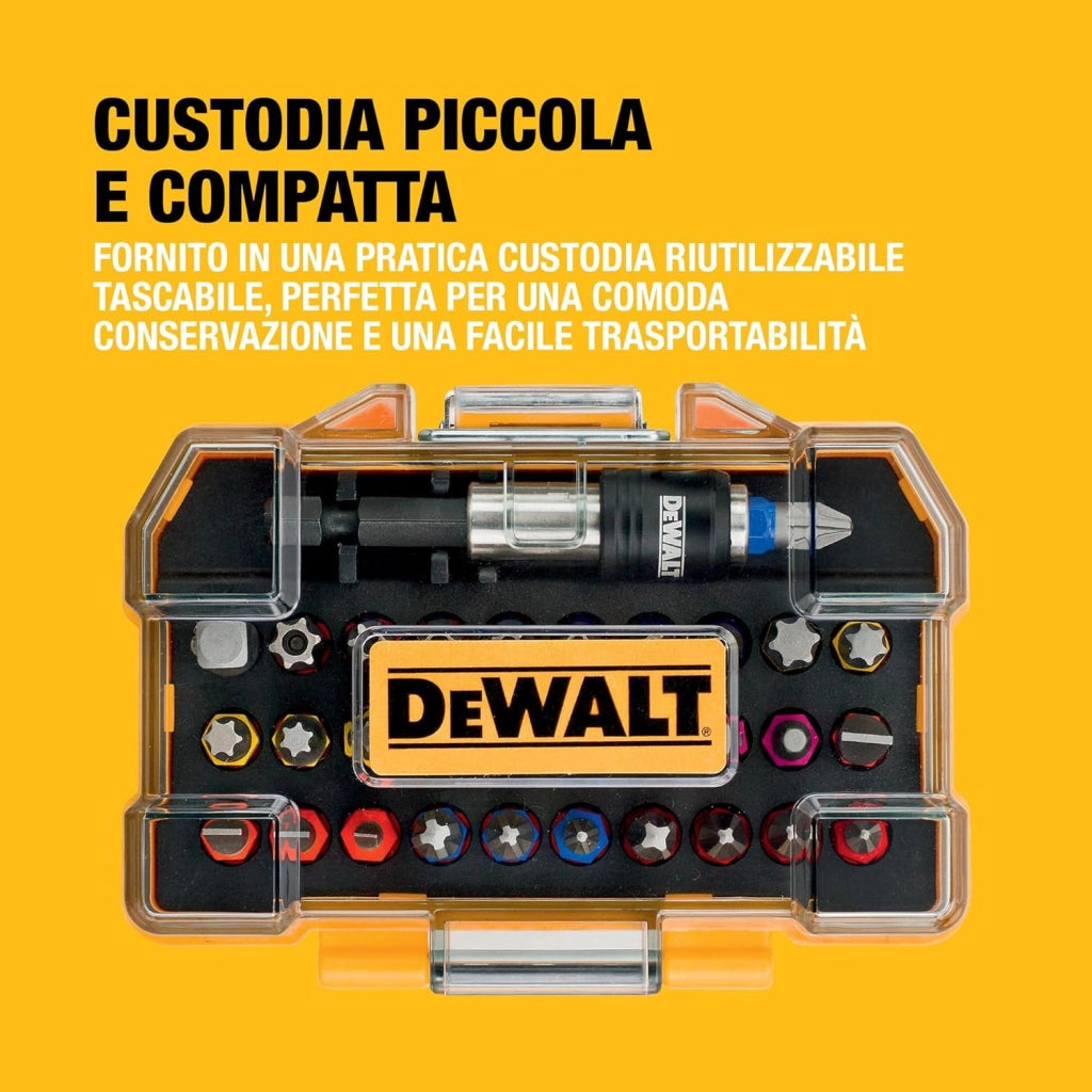 DEWALT  Set da 32 pezzi di avvitamento ad alte prestazioni con custodia rigida extra piccola DT7969-QZ