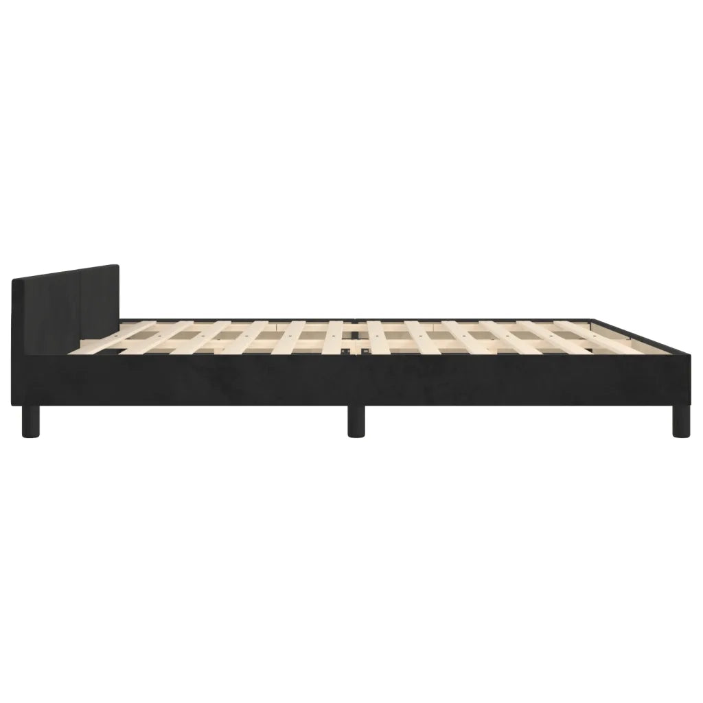 Giroletto senza Materasso Nero 200x200 cm in Velluto