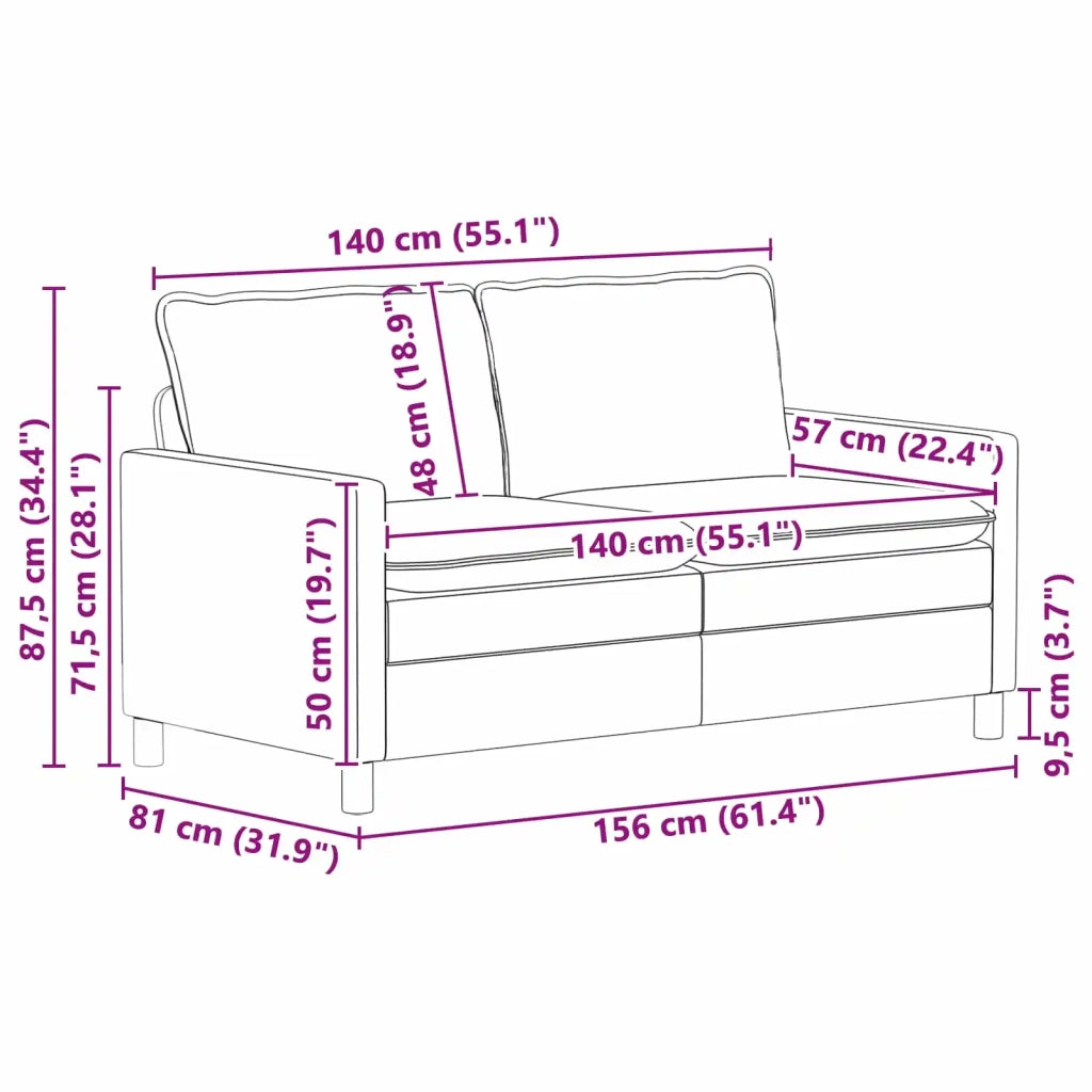 Set di divani 2 pcs Rosso Vino Velluto 3417071