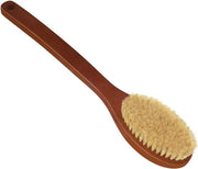 Spazzola da bagno con lunga setola e forma curva, in legno di noce