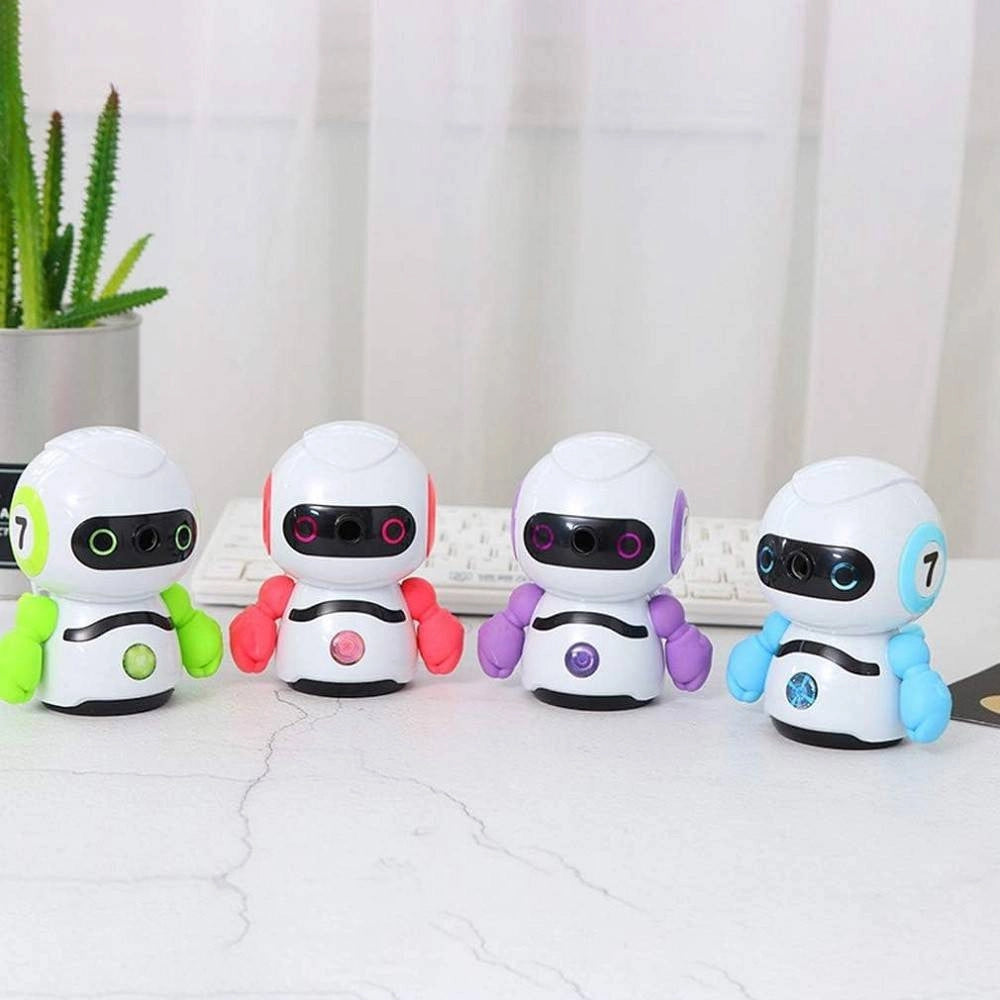 Trade Shop - Temperamatite Design Robot Manuale Con Manico Desktop Per Studenti Ufficio Scuola -
