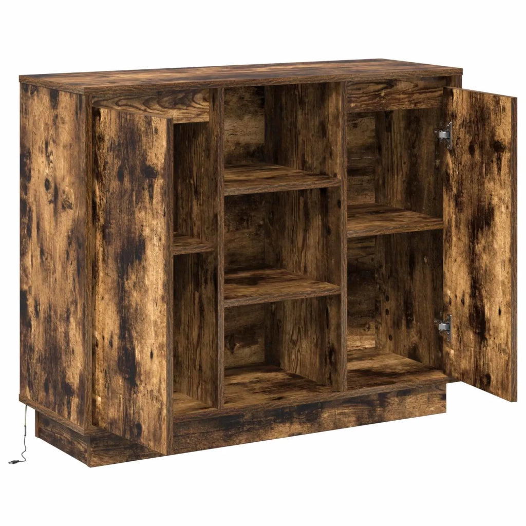 Madia LED Rovere fumé 90 x 32 x 75 cm Legno multistrato 869686