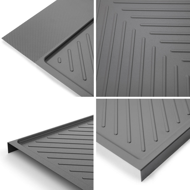 Coppia di cestelli girevoli Harmony semicircolare, Modulo larghezza 800mm, Altezza regolabile, Acciaio e Legno, Grigio..