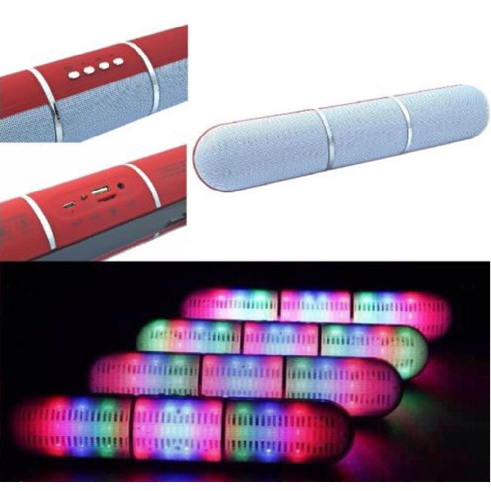 Trade Shop - Cassa Speaker Bluetooth Fm Tf Aux Usb Vivavoce Pulse Led Ipod Smartphone Tablet -