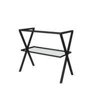 Cavalletto in metallo con mensola in vetro 80 cm